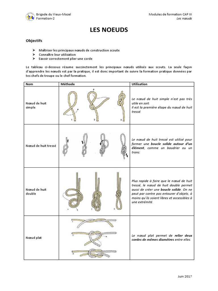 Techniques de Nœuds Scouts Essentielles | PDF | Nœud