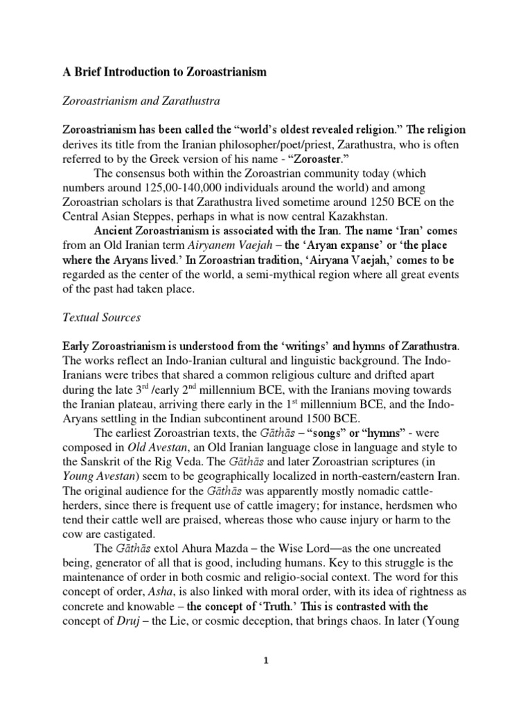 Zoroastrianism Introduction PDF Zoroastrianism Religious Faiths