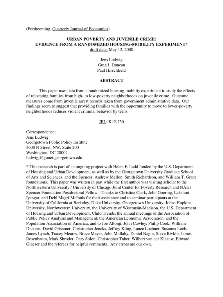 Juvenile Delinquency and Urban Crime | PDF | Juvenile Delinquency ...