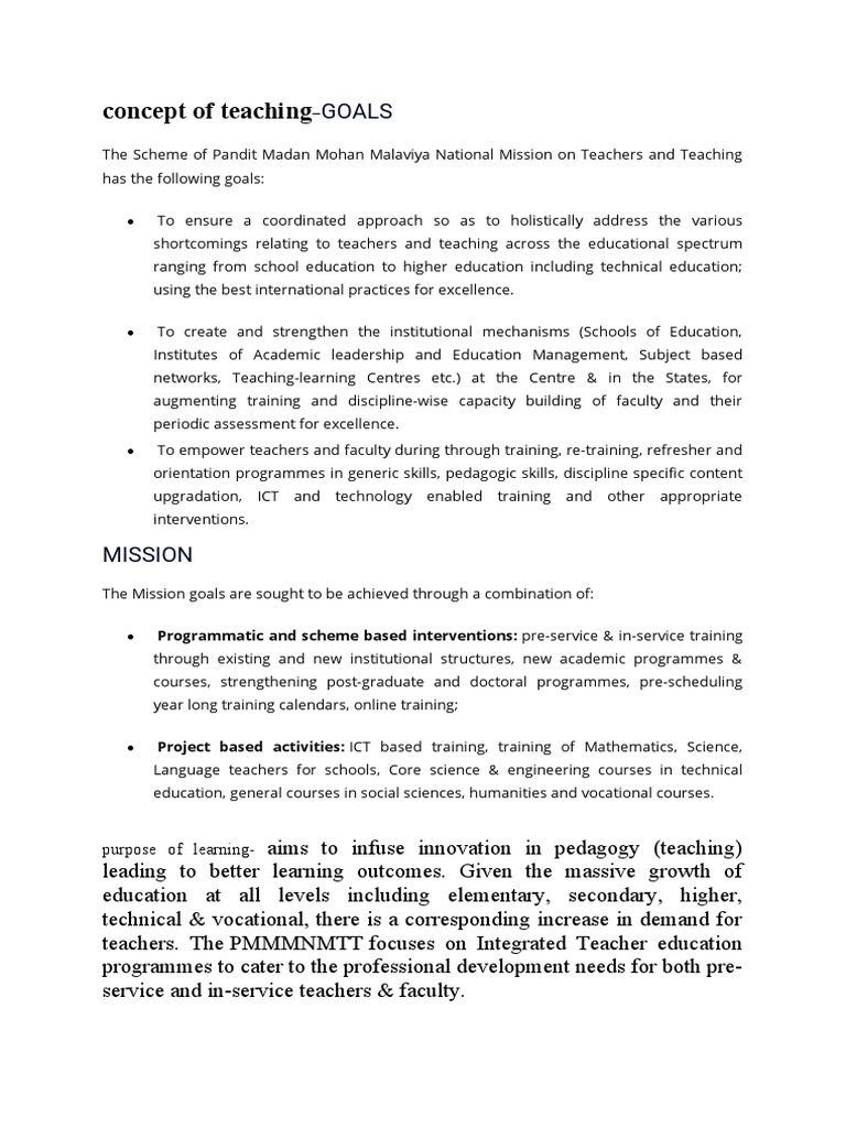 Concept of teaching pdf career growth