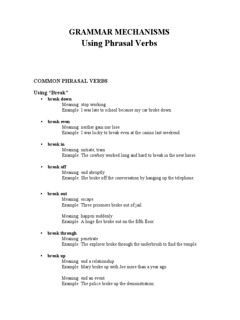 Common Phrasal Verbs Explained | PDF