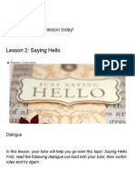 Lesson 2 - Saying Hello - Cambly Content