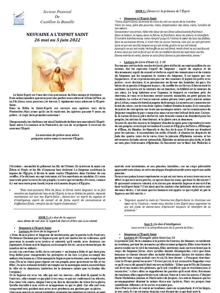 Neuvaine à l'Esprit Saint 2022 | PDF | Jésus | Saint-Esprit