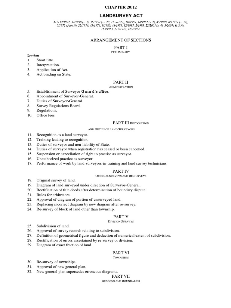 Zimbabwe Land Survey Act PDF Surveying Arbitration