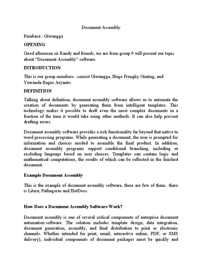 Bahan Document Assembly PDF Automation Software