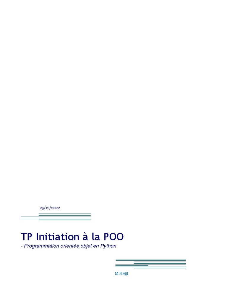 POO en Python : Initiation et Exemples | PDF | Classe (informatique ...