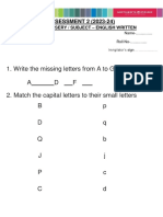 Nursery English Test Paper PDF