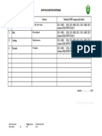 Form Daftar Auditor Internal