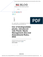 Use of Biodegradable Plastic, Introduced Vide Plastic Waste Management (Second Amendment) Rules, 2022 - SCC Blog