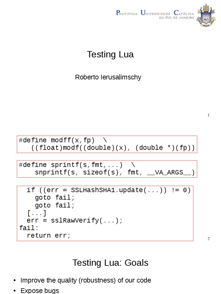 Testing Lua: An In-Depth Exploration of Techniques for Thoroughly ...