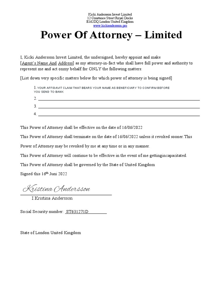 How To Sign For Poa