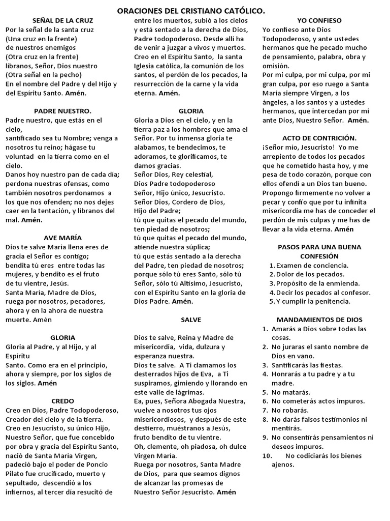 Oraciones Del Cristiano Católico PDF eucaristía María, madre de Jesús