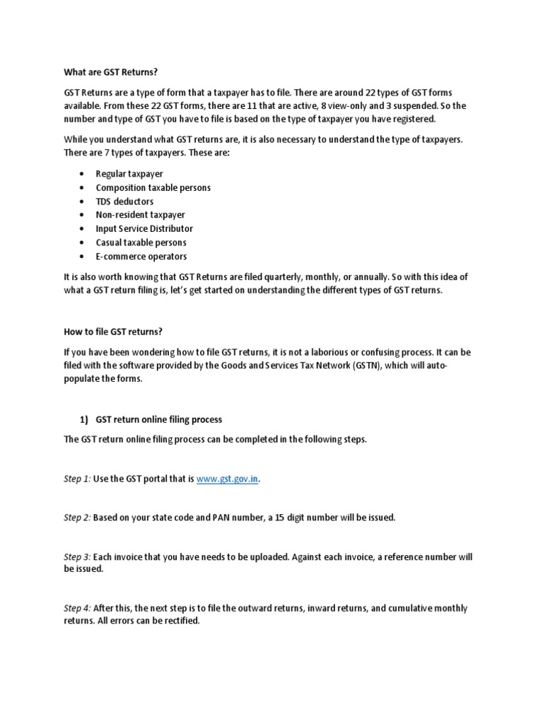 Five Steps Involved In Filing