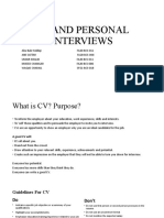 CV and Personal Interviews