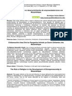 O Papel Da Religião No Desenvolvimento Do Empreendedorismo em Moçambique