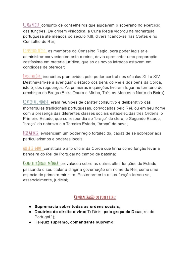 A Centralização do Poder Real e a Administração do Reino na Idade Média ...
