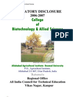 College of Biotechnology & Allied Sciences: Mandatory Disclosure