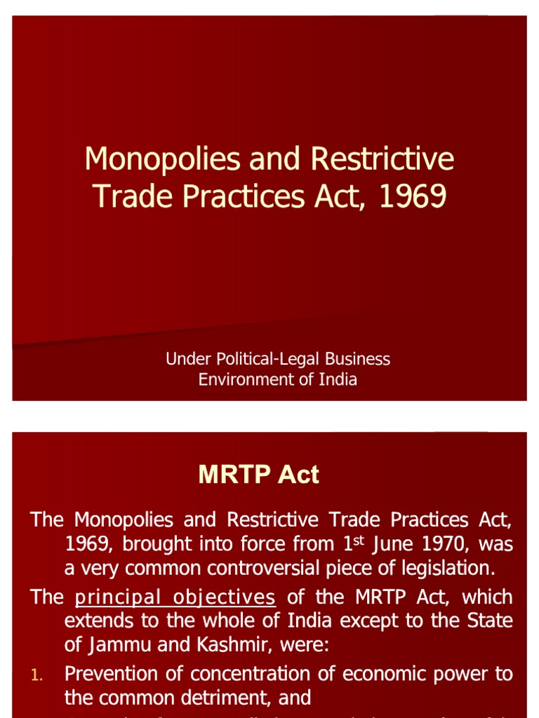 8 - MRTP Act | PDF | Law