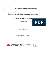 La Lengua y La Literatura en Femenino: Libro de Resúmenes