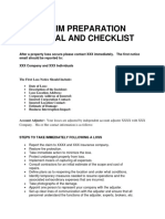 Property Claim Checklist