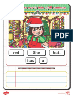 Christmas Simple Sentence Scramble Worksheets - Phase 3