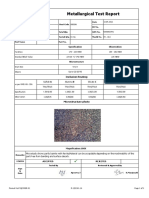 Metallurgical Test Report: Specification Observation