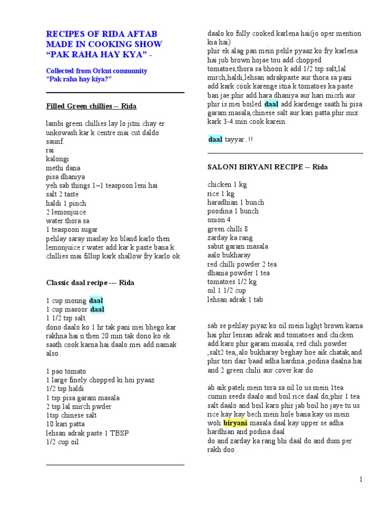 Rida Aftab's Pakistani Recipes Guide | PDF | Curry | Kebab