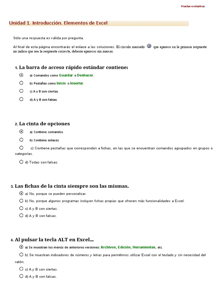Test Excel 2016 | PDF | Microsoft Excel | Hoja de cálculo