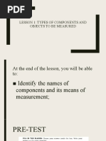 Types of Components and Objects To Be Measured