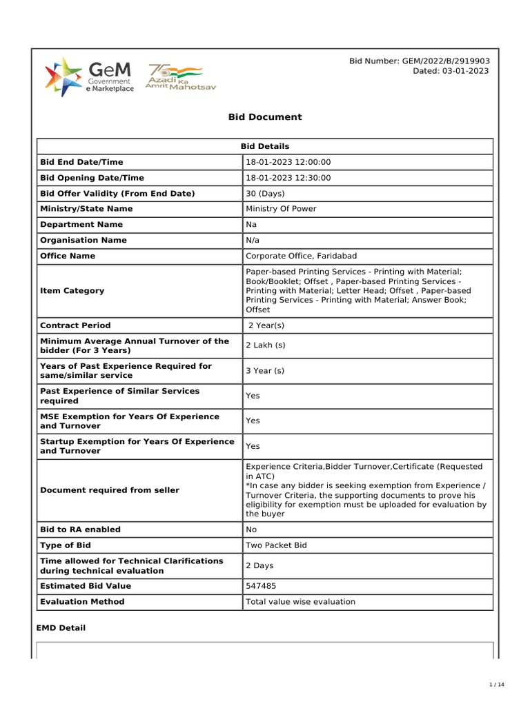 Tenders For Paper-Based Printing Services - Printing With Material 2 ...