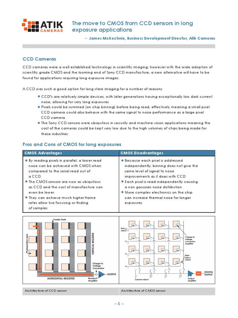 Atik Cameras - White Paper - The Move From CCD To CMOS | PDF | Charge ...