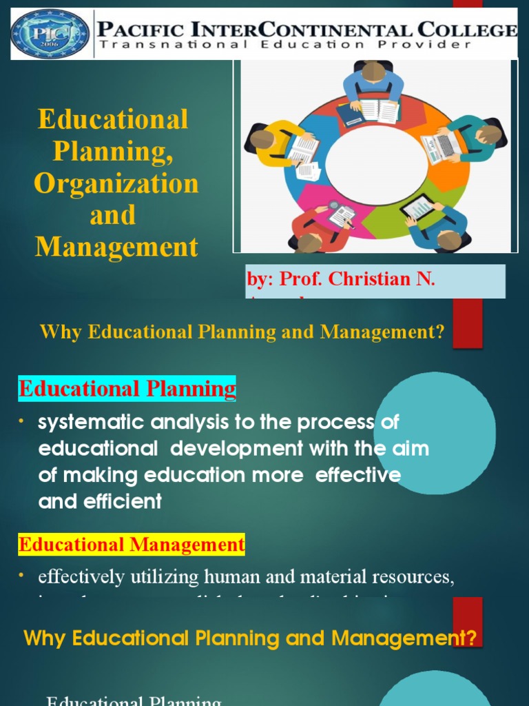 Educational Planning Organization and Management PIC | PDF | Early