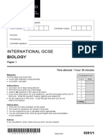 9201 Question Paper1 International Gcse Biology Jun22