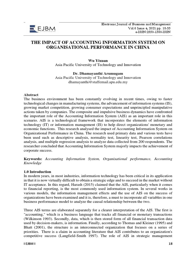 Paper 2 The Impact of Accounting Information System On Organisational ...