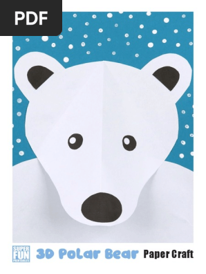 3D polar bear craft A4
