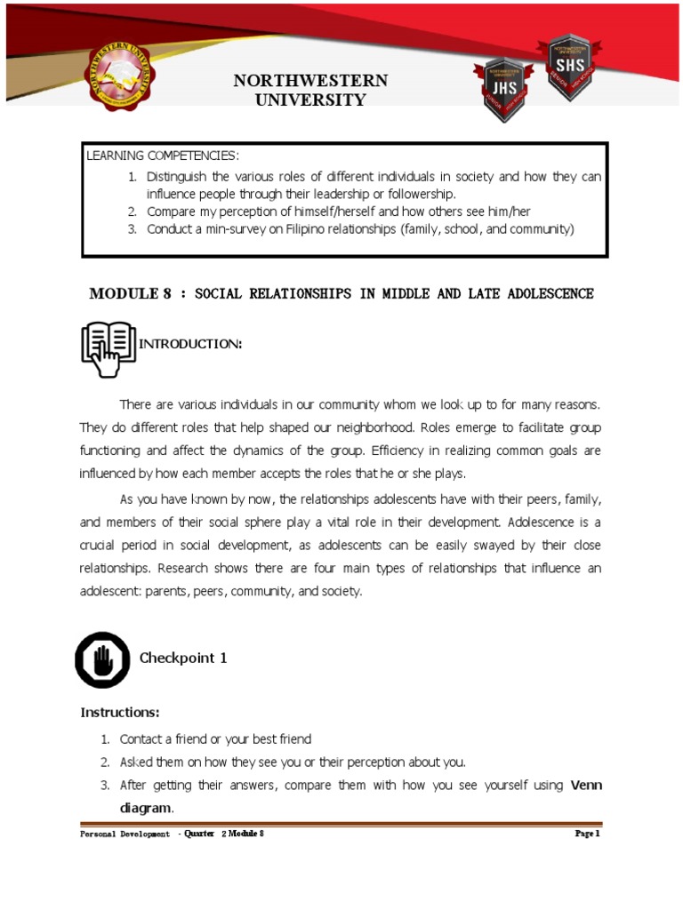 Personal development quarter 2 module 8 pdf leadership adolescence