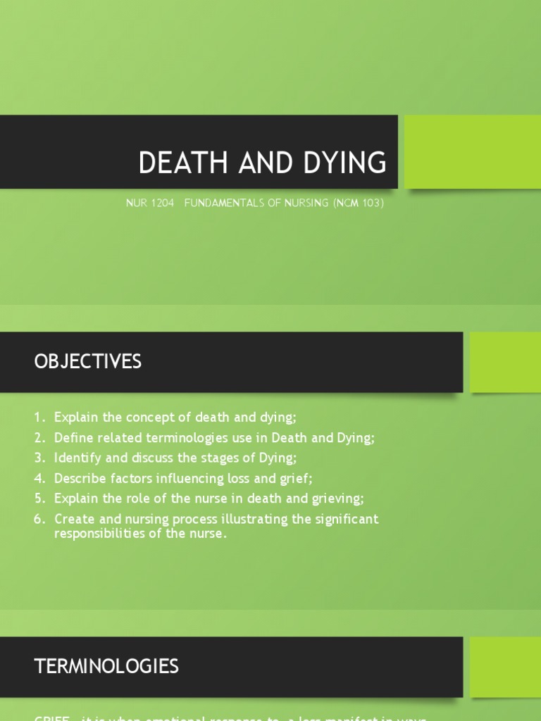 Stages and Concepts of Death and Dying | PDF | Grief | Death