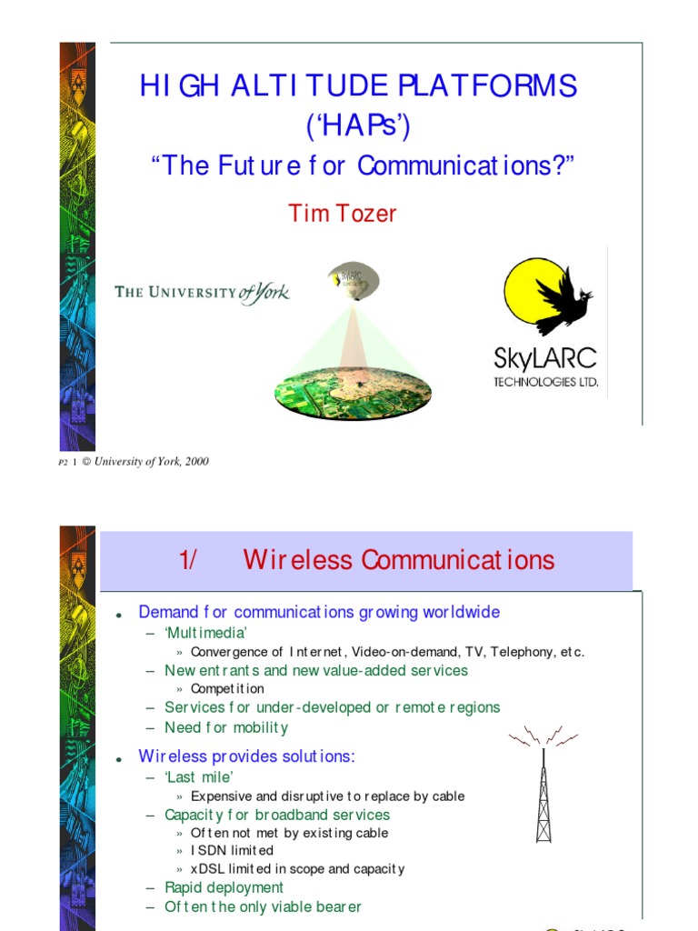 High Altitude Platforms for Communications | PDF | Airship | Cellular ...