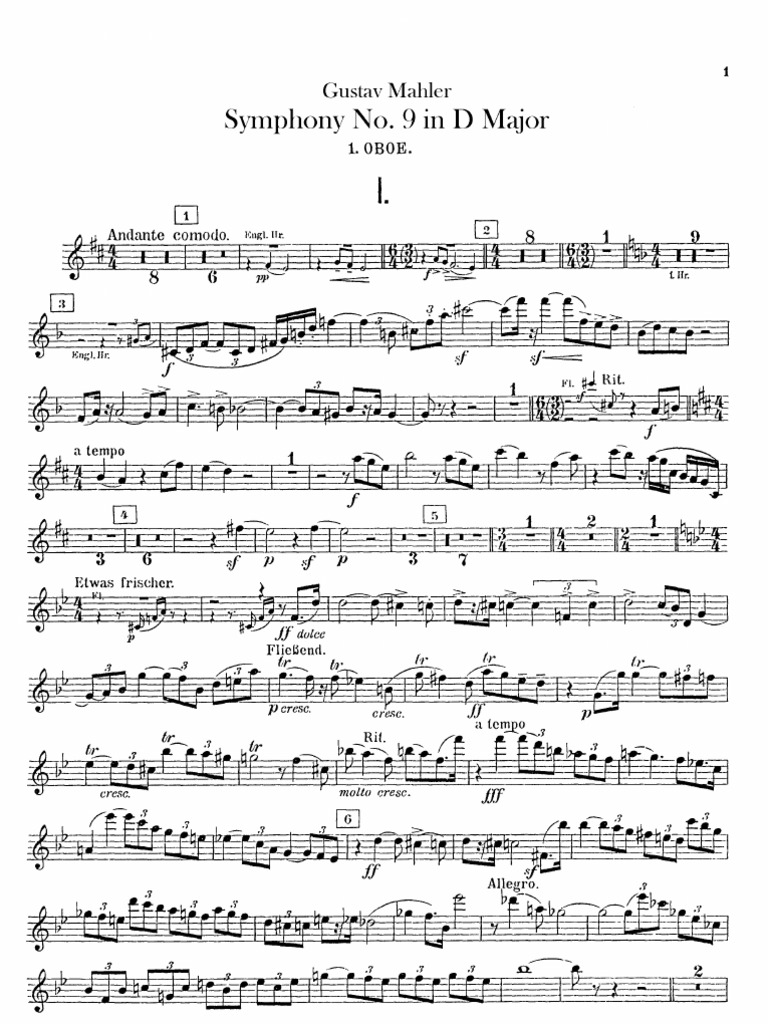 Mahler Symphony No. 9 For Oboe PDF
