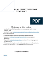 Designing An Intervention On Numeracy