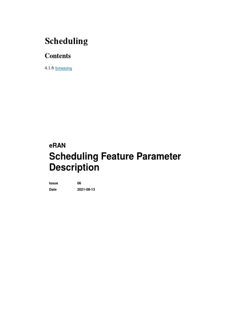 ERAN Scheduling | PDF | Duplex (Telecommunications) | Computer Hardware