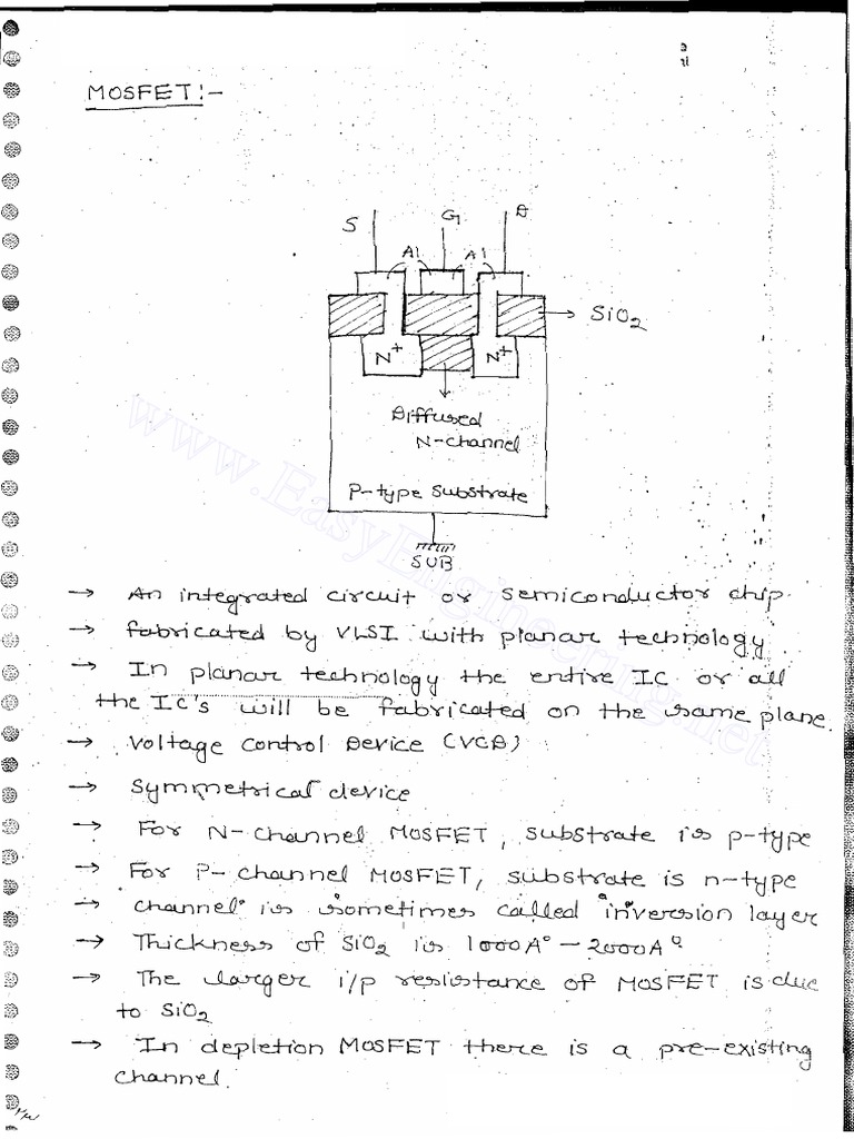 MOSFET Notes and Resources PDF | PDF