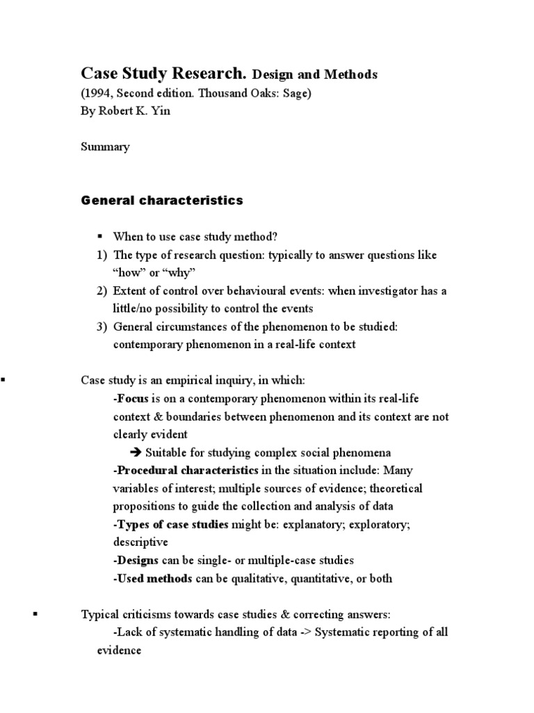 Case Study Research. Design and Methods PDF Theory Case Study