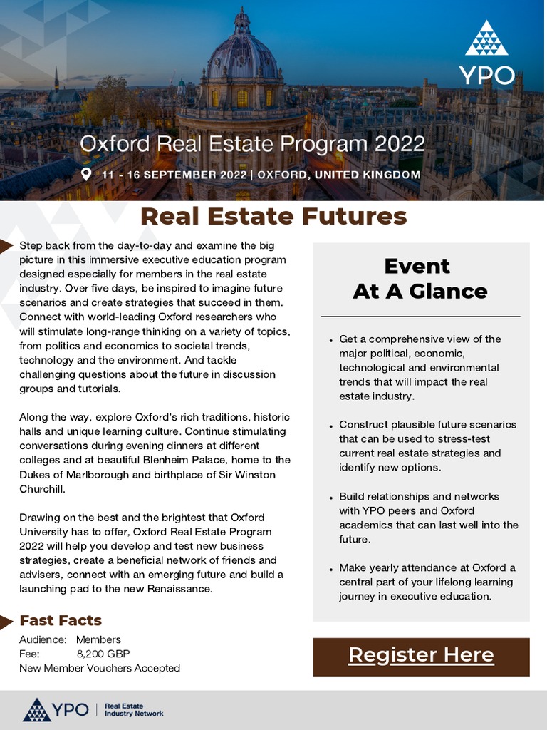 Oxford Real Estate Program PDF University Of Oxford