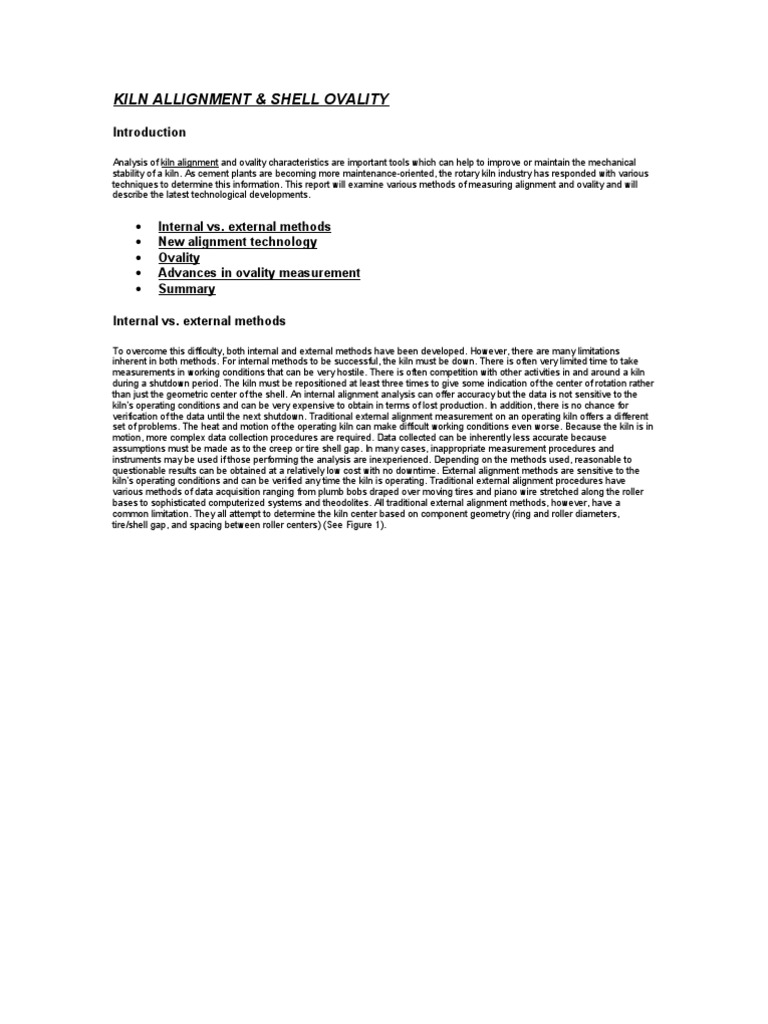 Kiln Allignment & Shell Ovality PDF Tire Curvature