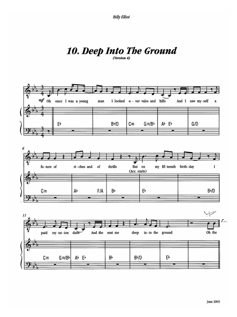 Billy Elliot - Deep Into The Ground | PDF