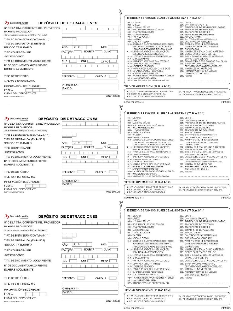 Formato de Detraccion | PDF