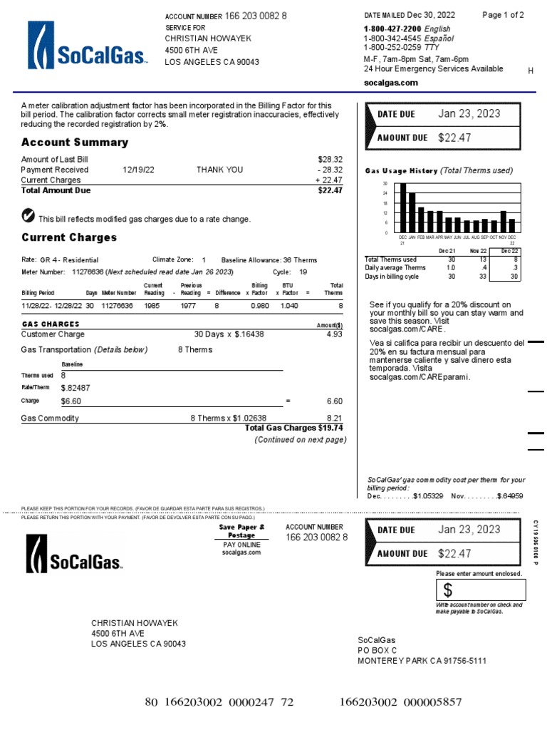 Chris SoCal Gas Bill PDF Cheque Fee Chris SoCal Gas Bill PDF Cheque Fee