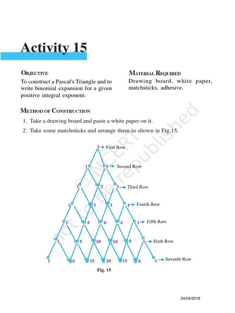 Constructing Pascal's Triangle for Binomials | PDF