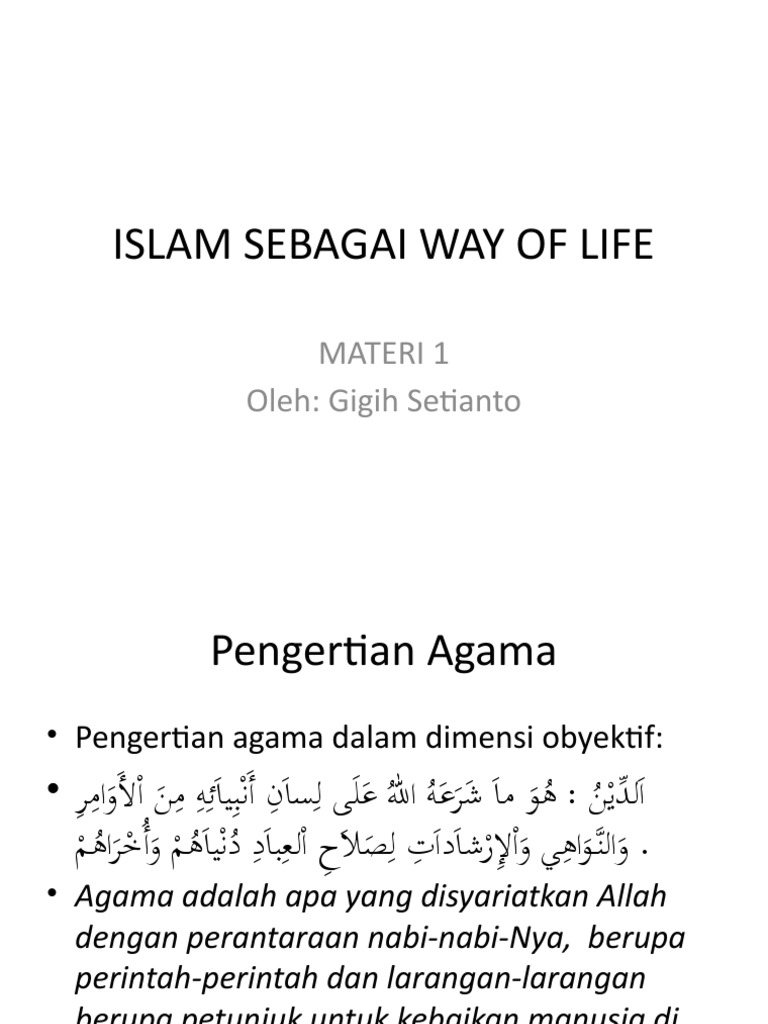 Materi 1 islam sebagai way of life pdf